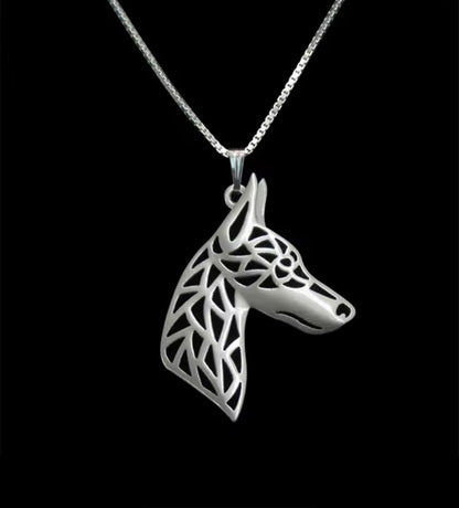 Doberman pendant & necklace