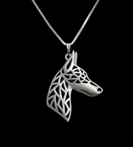 Doberman pendant & necklace