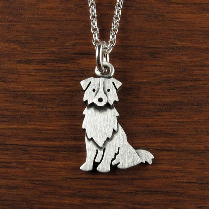 Tiny Australian Shepherd pendant /  necklace