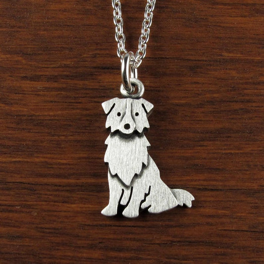 Tiny Australian Shepherd pendant /  necklace