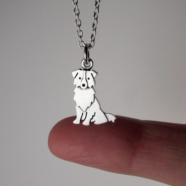 Tiny Australian Shepherd pendant /  necklace