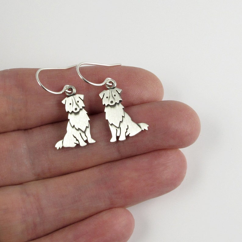 Tiny Australian Shepherd earrings