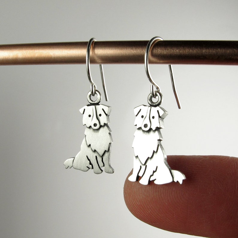 Tiny Australian Shepherd earrings