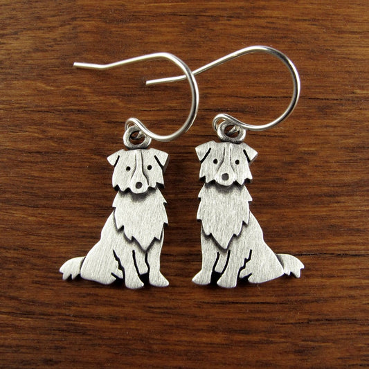 Tiny Australian Shepherd earrings
