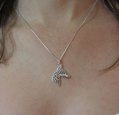 Doberman pendant & necklace